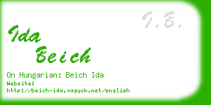 ida beich business card